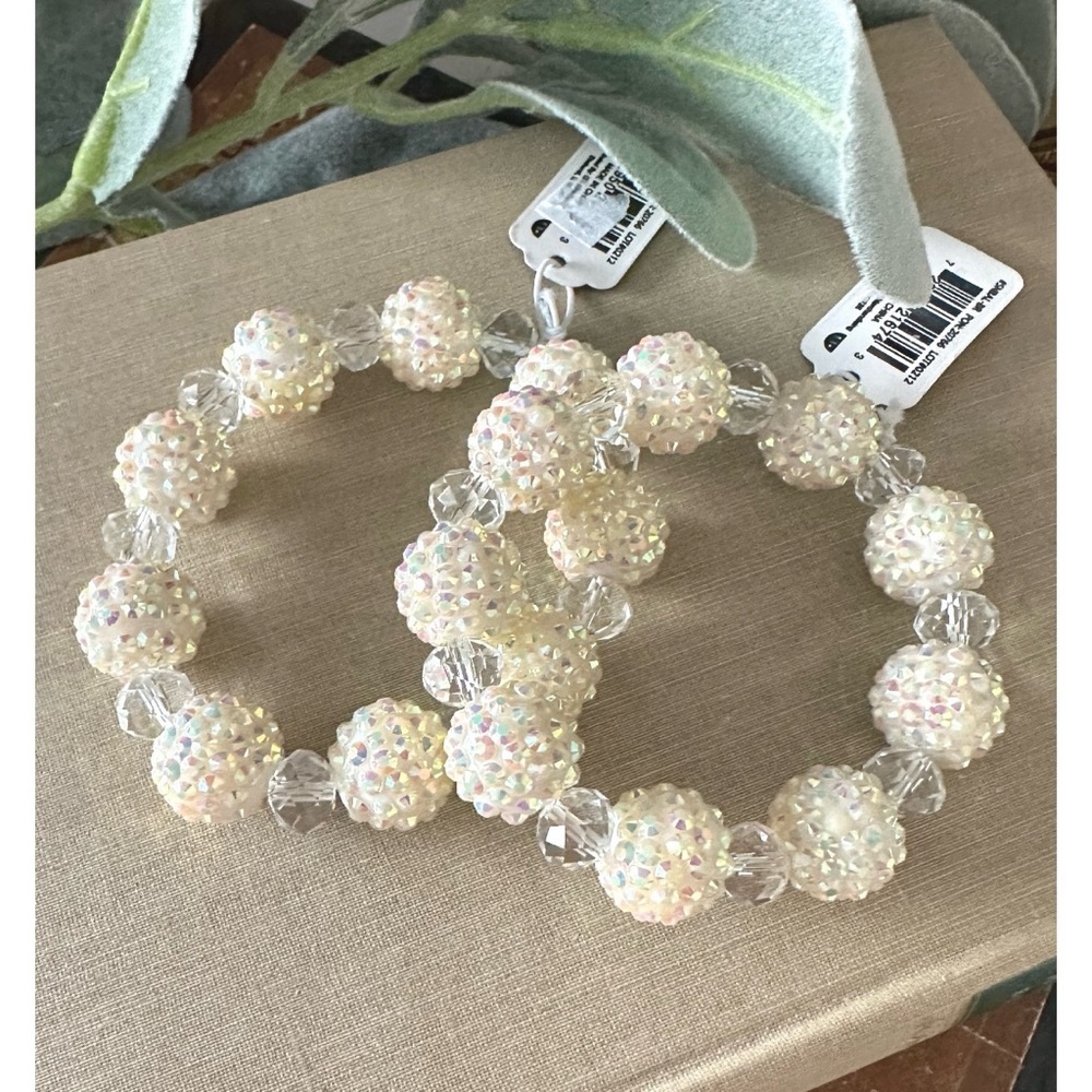 White rhinestone bracelets